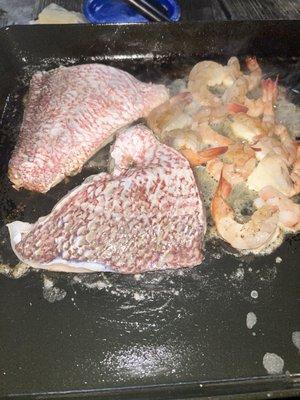 Red snapper and shrimp