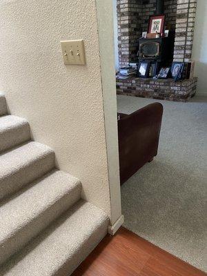 Stairs and living room.