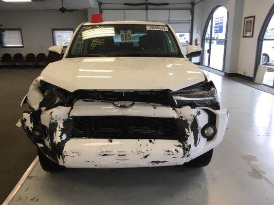 Heavily damaged 4Runner