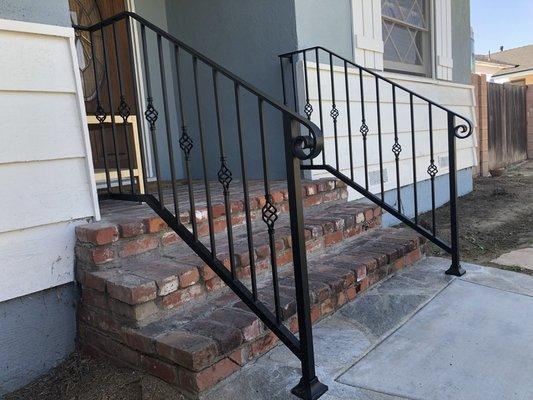 Decorative railings to help you up the steps in Tustin