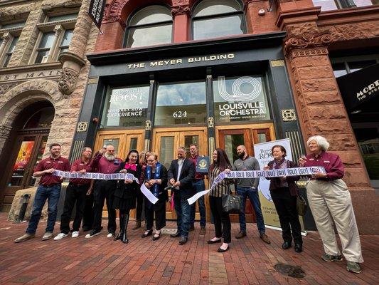 Ribbon cutting at Buzzard's Roost Whiskey Row Experience on April 28th, 2023