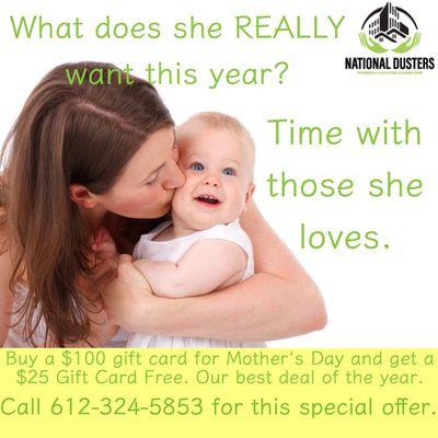 Mother's Day is May 13th.  We offer our BEST deal for Mother's Day because moms are the most important people in the world!