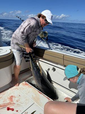 Johnny icing the Tuna.