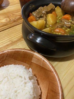 Beef Kaldereta with rice