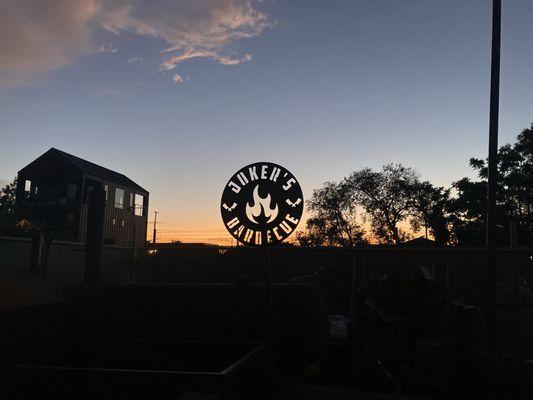 Smoker at sunset