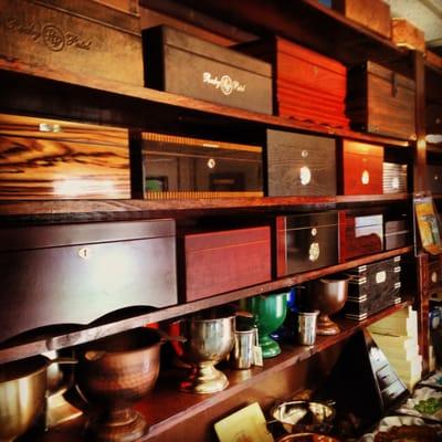 Great selection of humidors and accessories!