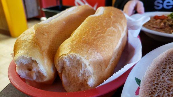 Baguette that comes with the Foule ($10.50). Light & crispy. Good.