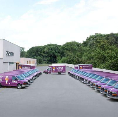 Our famous purple trucks!