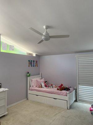 Installed ceiling fan