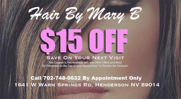 Hair by Mary B Save on your first Visit