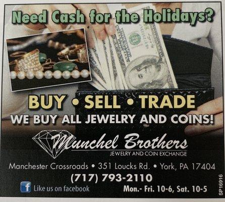 We buy jewelry!!!