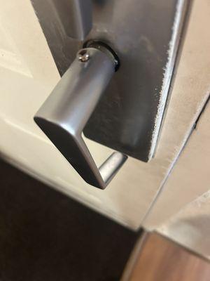 Door handle was broken and very loose