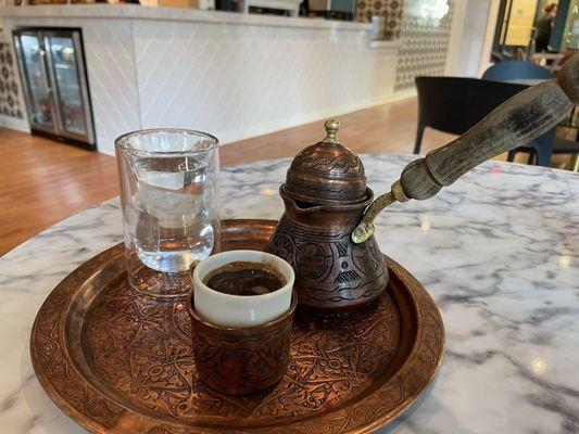 Turkish coffee is a must try.