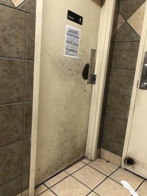 Women's bathroom door