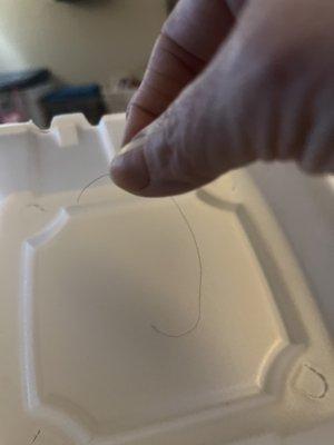 Food lid with hair.