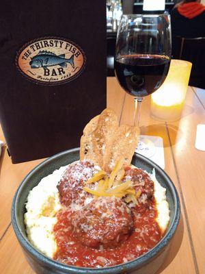 Meatballs and super Tuscan.