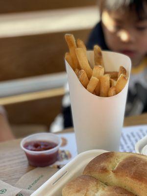 Fries were good considering they were in the bag for at least 20 minutes waiting for the order to complete. They were not hot at all.