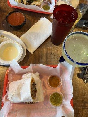 Carne Asada Street Burrito & House Margarita