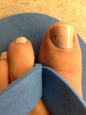 Huge fail. Placed the toe separates on after he polished and ruined my big toe. Then refused to fix it. Nailed it!