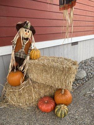 Holiday decorations out front