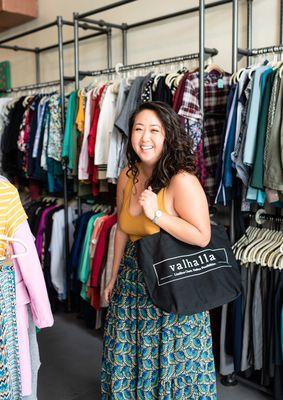 Member excited for her new outfits. Photo by Christina Jones Photography