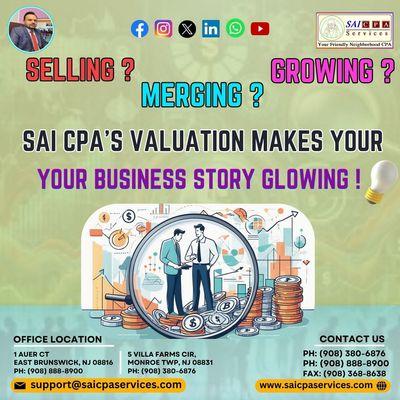 At Sai CPA, we provide expert business valuation services to help you understand the true worth of your business. Whether you are planning t