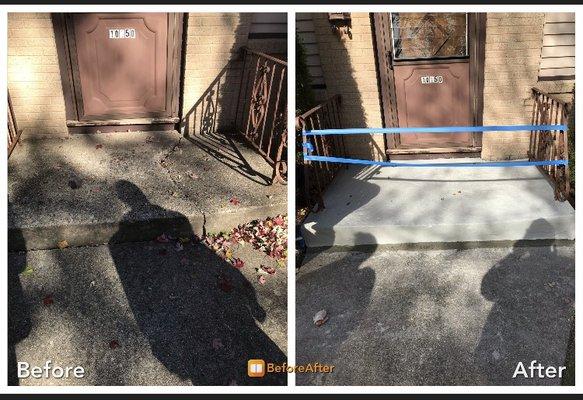 Front step repair before and after