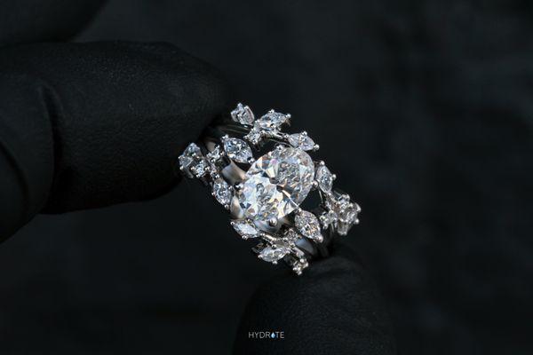 Custom GIA Certified Diamond Engagement Ring & Wedding Band Set. Made To Order