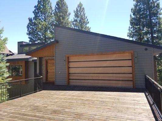 Custom wood garage door