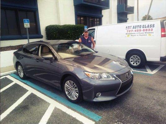 After windshield repair was completed for the 2015 Lexus