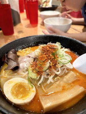 Great taste and presentation. Spicy ramen