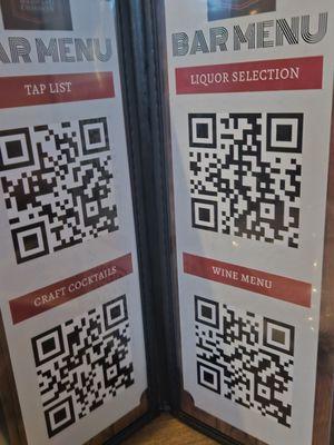 QR bar menu