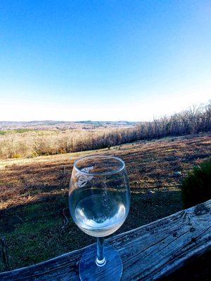 Even though it's cold outside a glass of Stony Mountain Vineyards always warms you up!