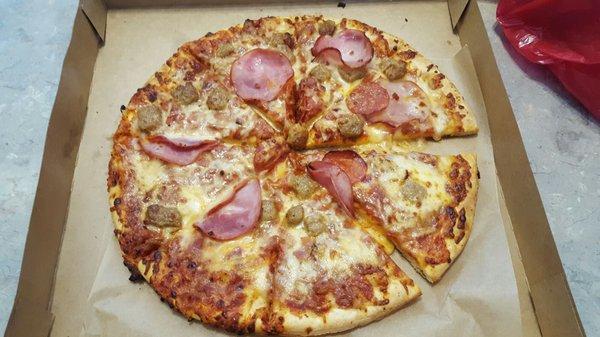 Four meat pizza.