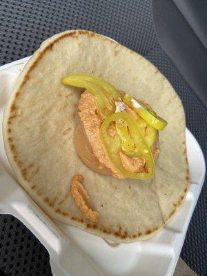 Pita bread with hummus