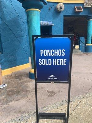 Sells panchos because you get really wet on this ride