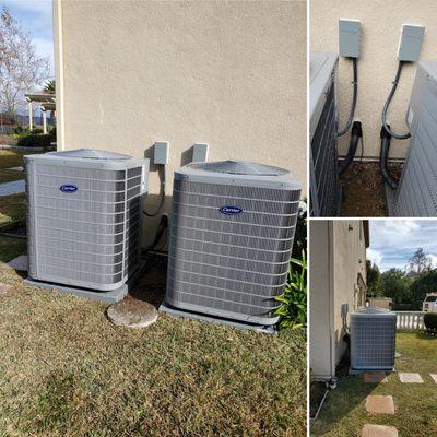 Carrier 5 ton 16 SEER system installation.  Condenser tone is very quiet