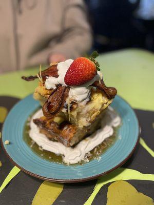 Toasted Coconut Lemony Lime French Toast "bread pudding style"