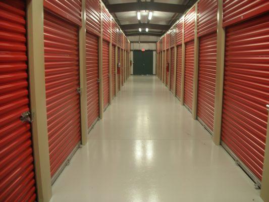 Inside the storage buildings at our facility