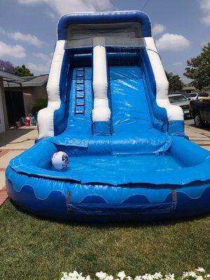 We have 12, 15 and 16 ft waterslides. These are very popular during holidays and the summer!