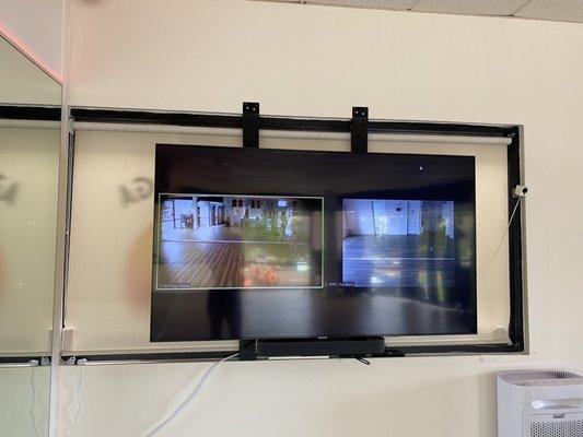 Bikram teachers are zoomed in and some students are still on zoom while we were in studio