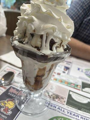 Sundae looked better than it tasted- whipped cream was amazing.