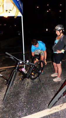 Night ride triage and prep by the talented BGI team!