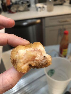 Raw chicken nugget