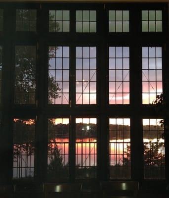 Sunset view out of the historic ballroom window!