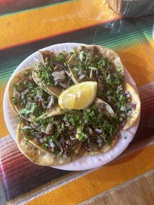 Tacos regulares de asada