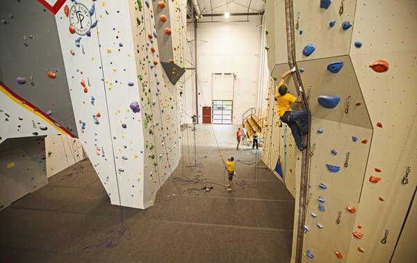 Our roped climbing area offers 80+ top-rope routes and 7 auto-belays.