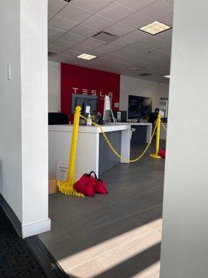 View of the service desks from seating lobby