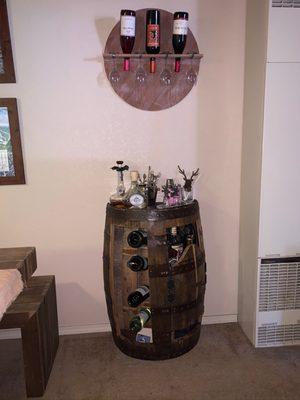 Half barrel bar stool