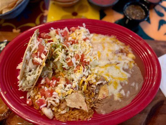 2 Items Combo: Taco Dorado & Cheese Enchilada